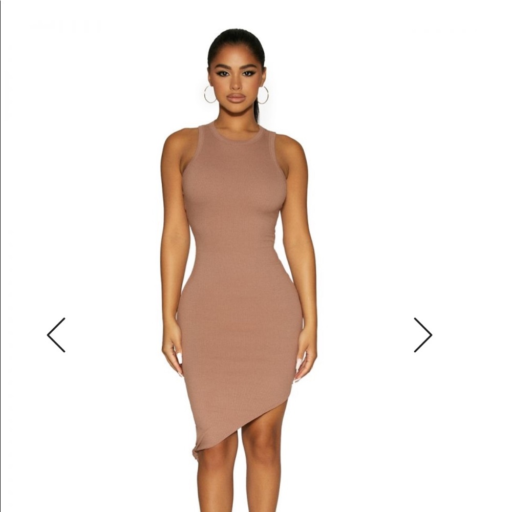 Naked Wardrobe ‘Knot Right Now’ Dress in Coco (MEDIUM)